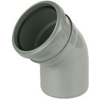 FloPlast Ring Seal Soil Bend Single Socket - 135 Degree x 110mm Grey