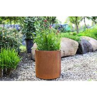 Corten Steel Straight Cylinder Planter - 400mm x 400mm