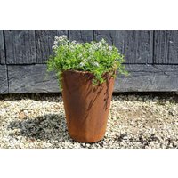 Corten Steel Tapered Cylinder Planter - 300mm x 200mm x 400mm